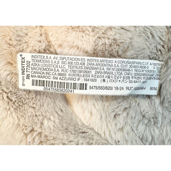 Zara Baby Girls Faux Fur Lined Padded Jacket Size 18 24M Pink Beige Cozy Winter - Picture 4 of 8